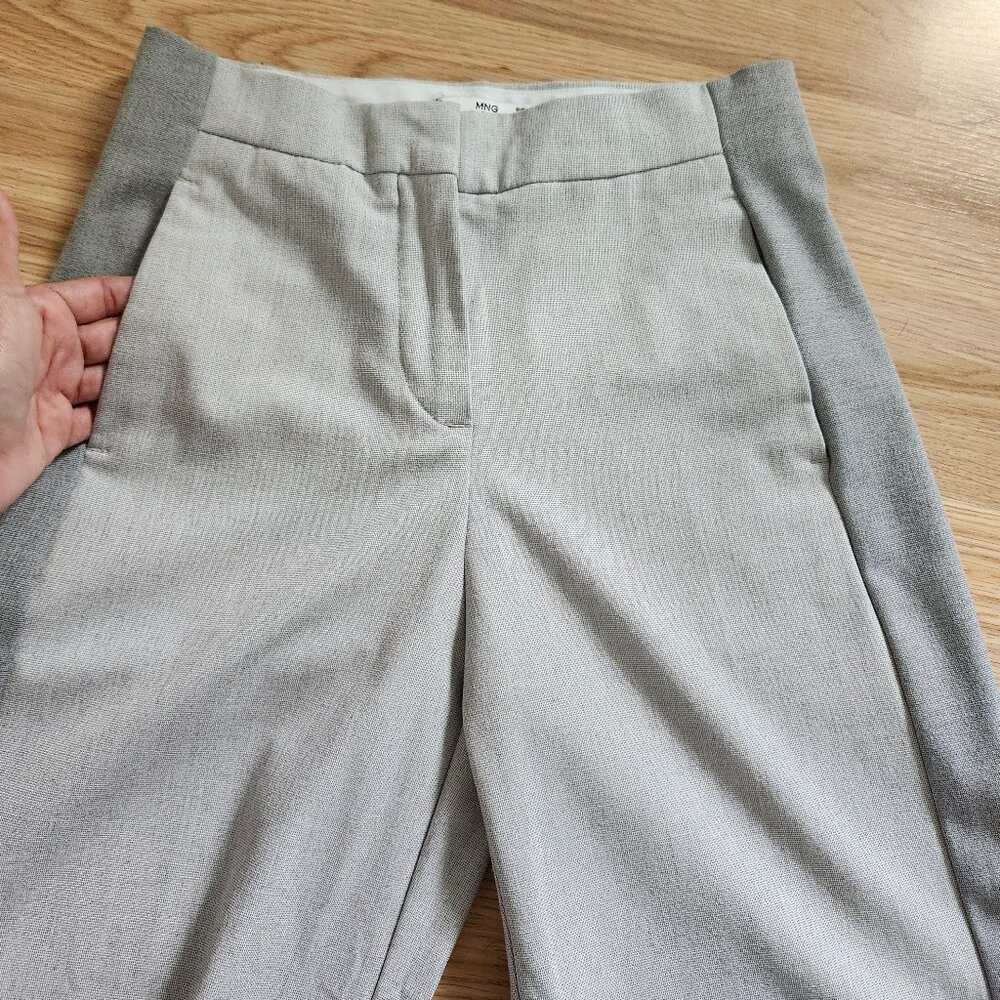 MANGO tailored contrast pants in gray - Picture 2 of 6